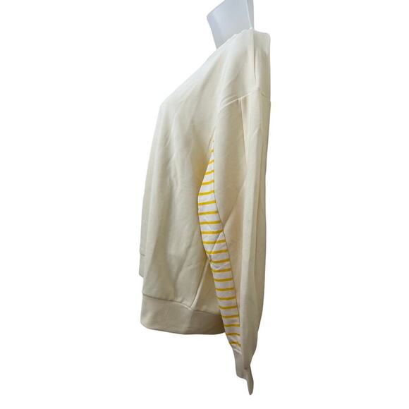 Women Sweater Pullover Top Yellow Striped Long Sleeve Size Small Polyester - Picture 3 of 7